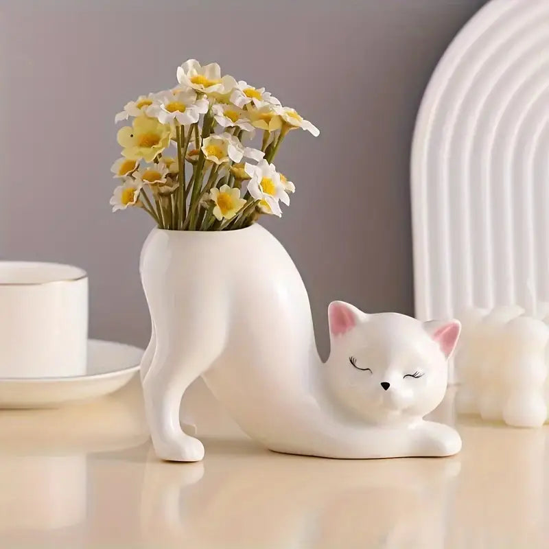 Cat Shape Ceramic Planter Pot