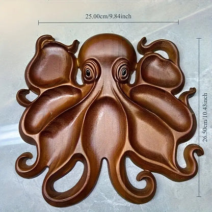 Octopus Shaped Charcuterie Board | Rustic Wood Ocean Design