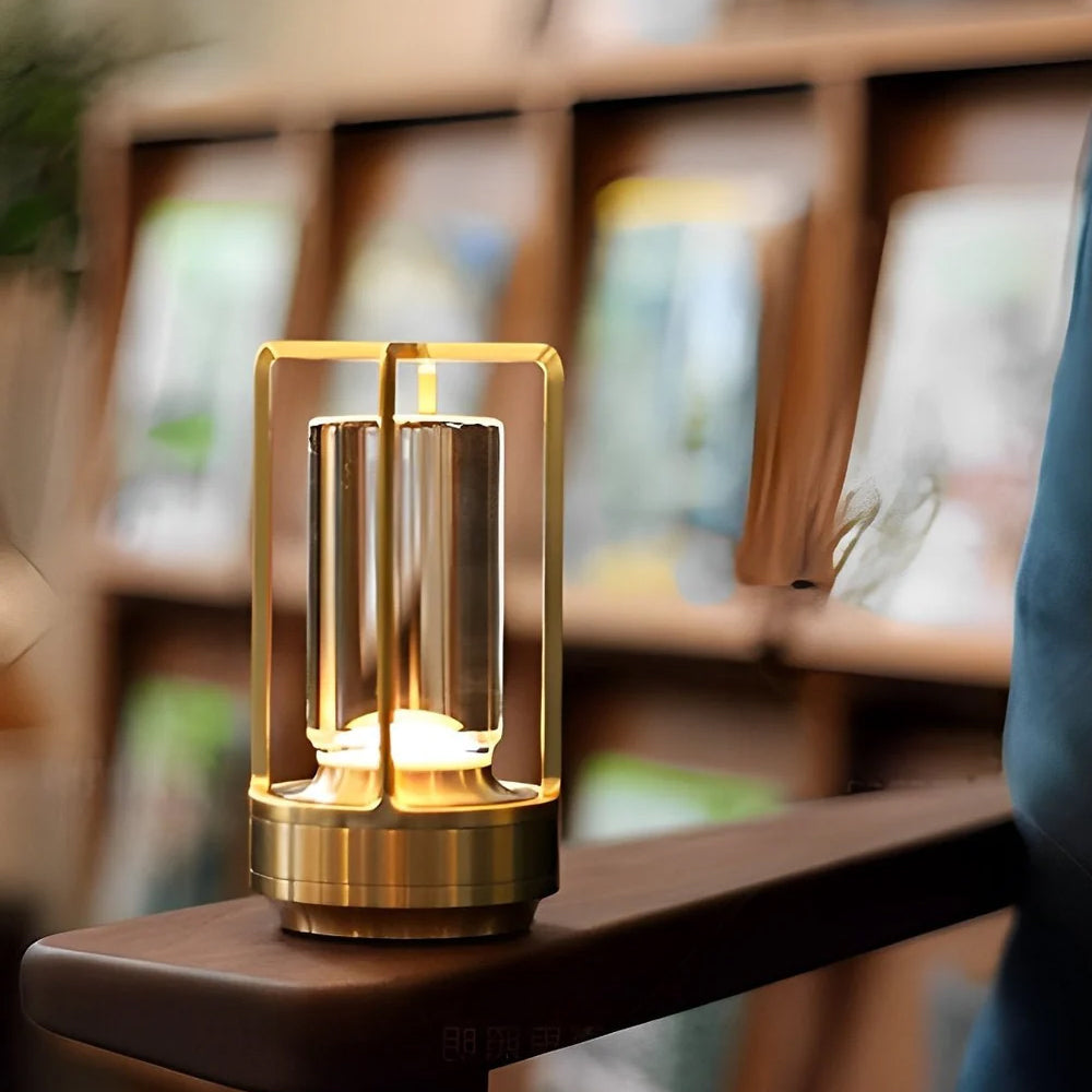 Cordless Metal Lantern Table Lamp