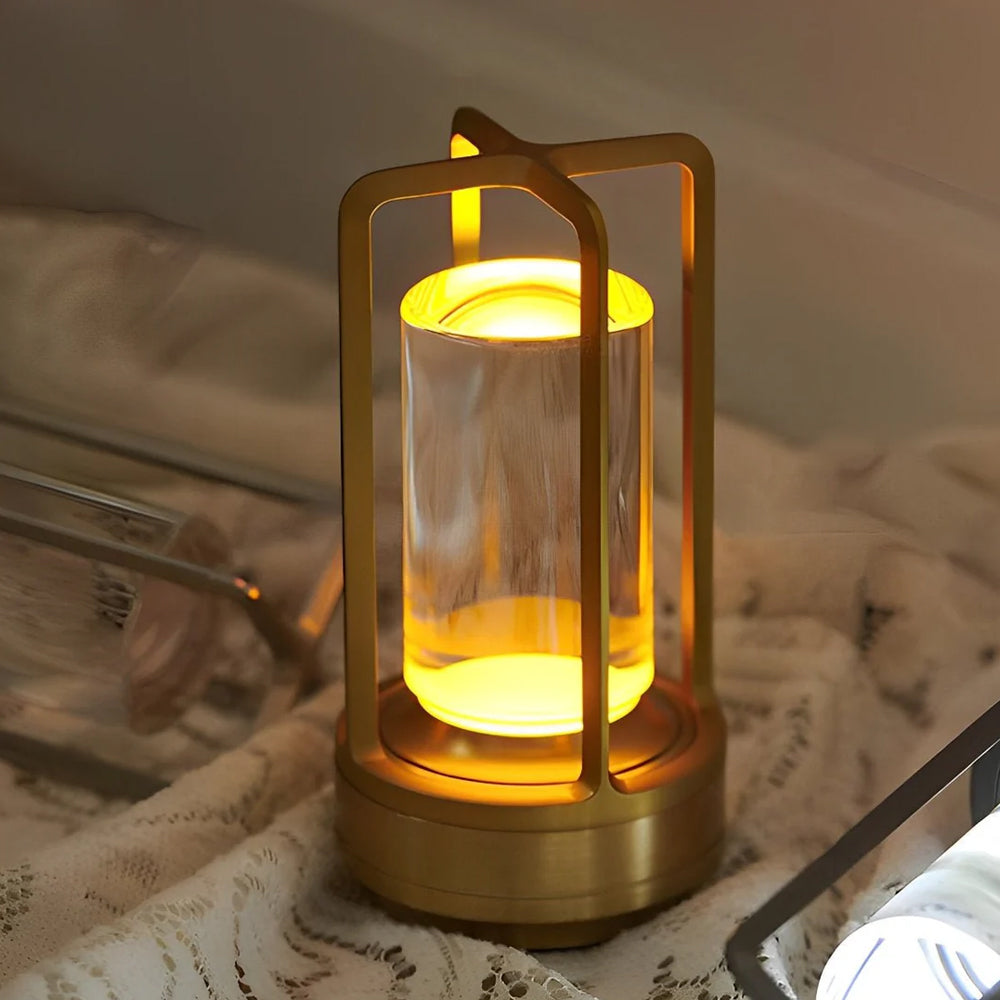 Cordless Metal Lantern Table Lamp