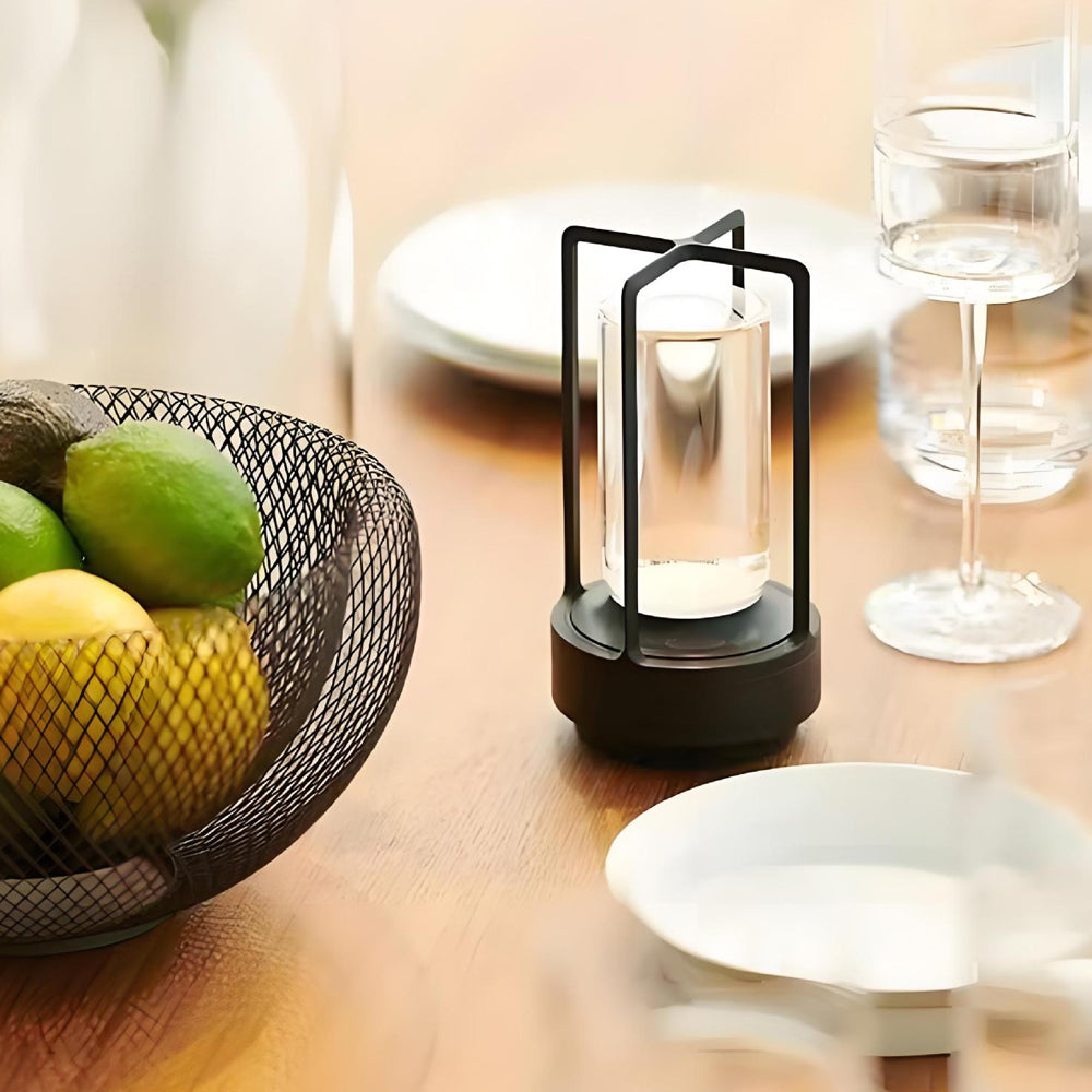 Cordless Metal Lantern Table Lamp