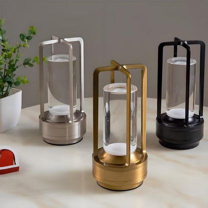 Cordless Metal Lantern Table Lamp