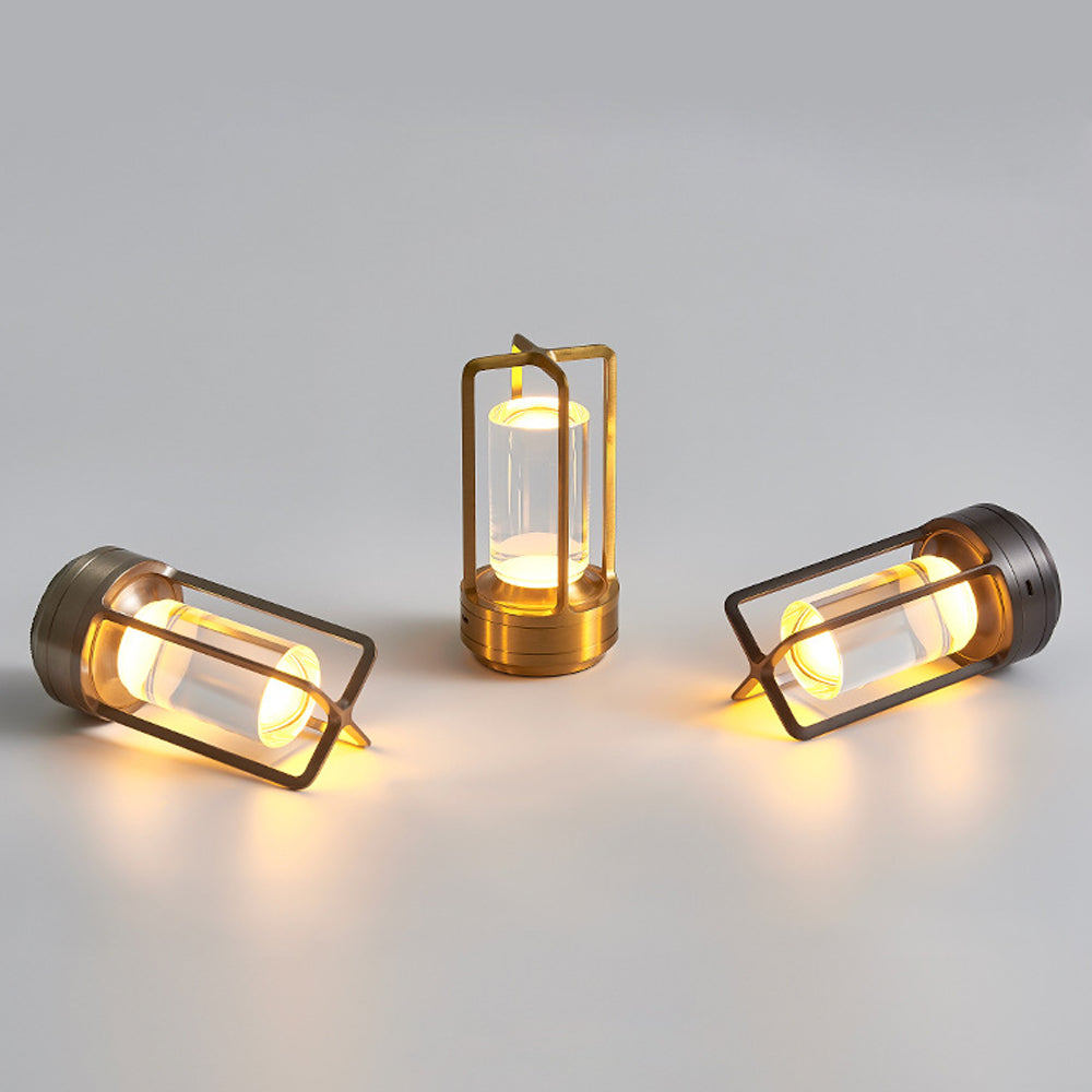 Cordless Metal Lantern Table Lamp
