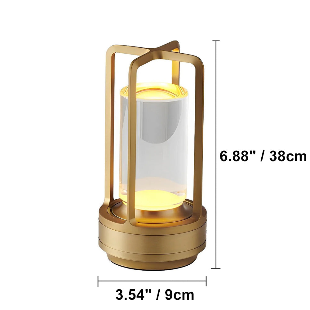 Cordless Metal Lantern Table Lamp