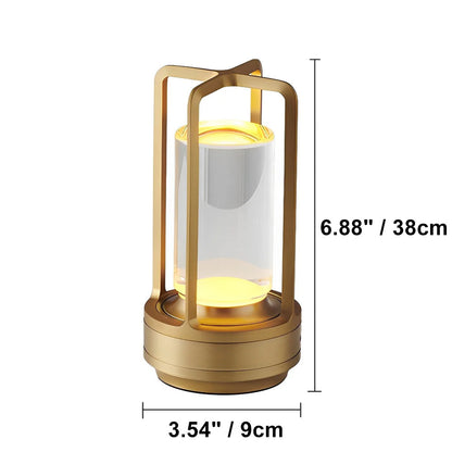 Cordless Metal Lantern Table Lamp