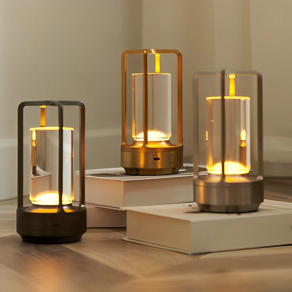 Cordless Metal Lantern Table Lamp