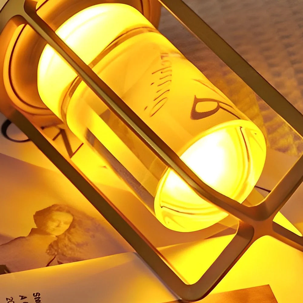 Cordless Metal Lantern Table Lamp