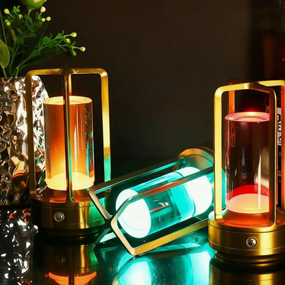 Cordless Metal Lantern Table Lamp