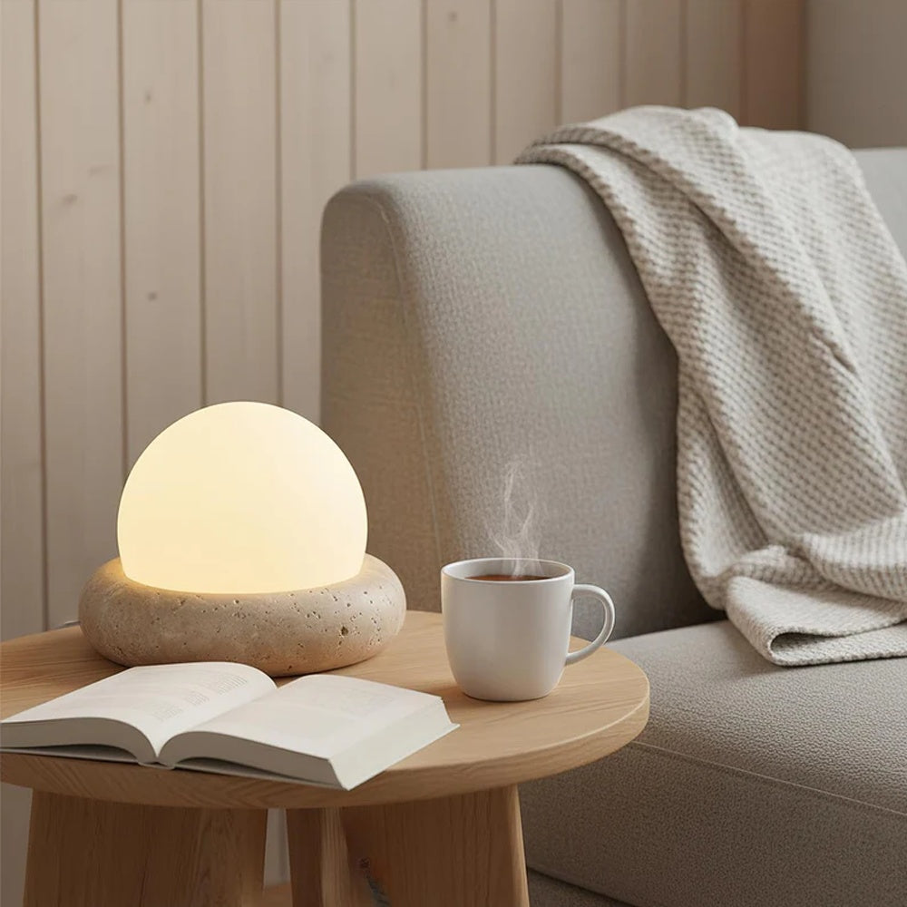 Stone Finish Minimalist Table Lamp