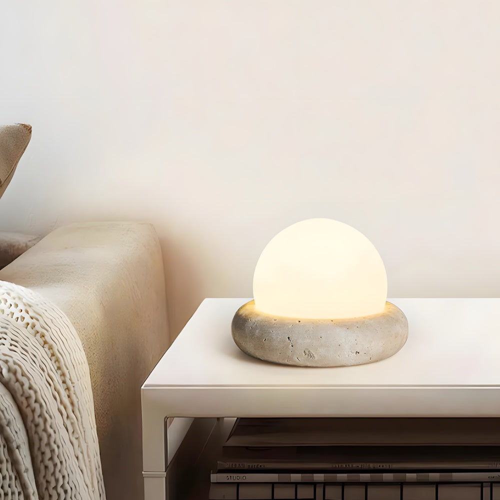 Stone Finish Minimalist Table Lamp