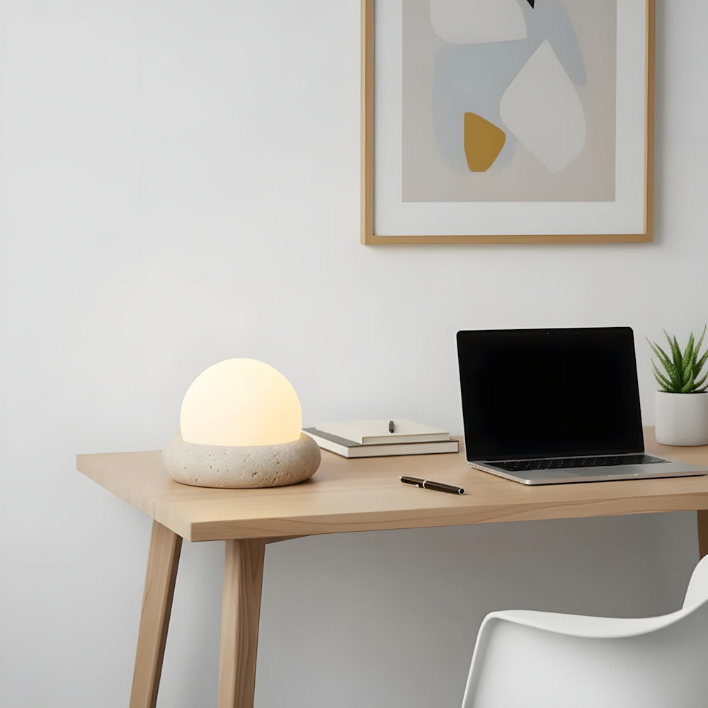 Stone Finish Minimalist Table Lamp