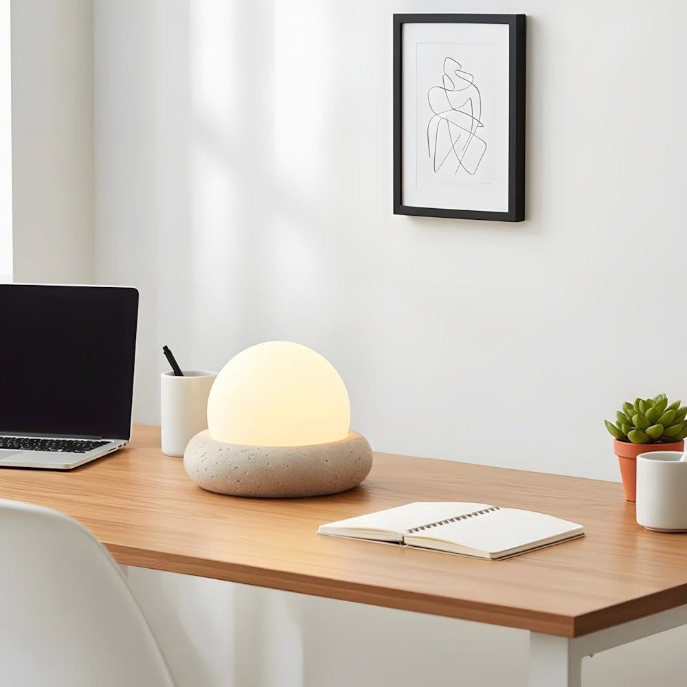 Stone Finish Minimalist Table Lamp