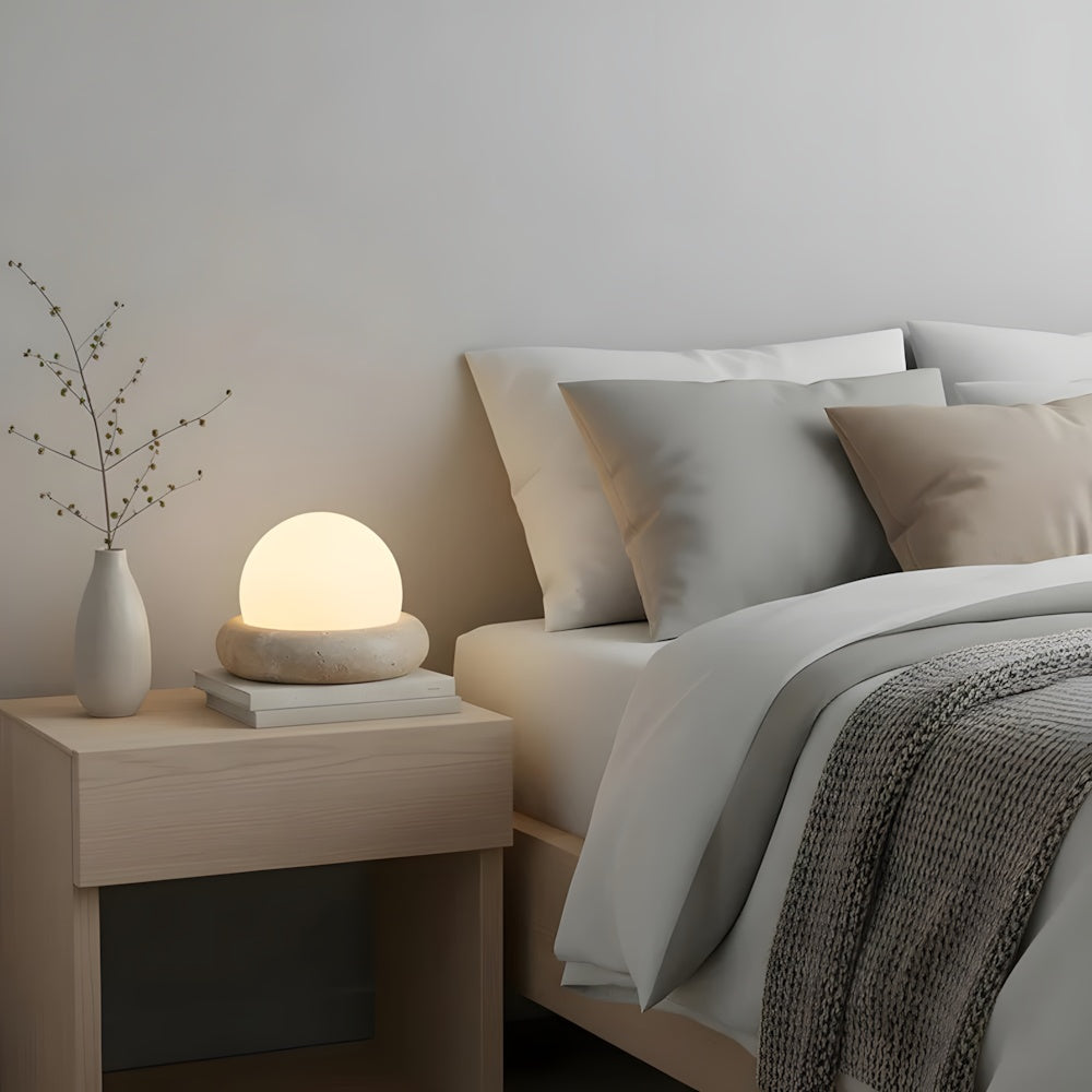 Stone Finish Minimalist Table Lamp