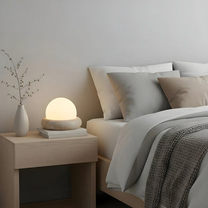 Stone Finish Minimalist Table Lamp