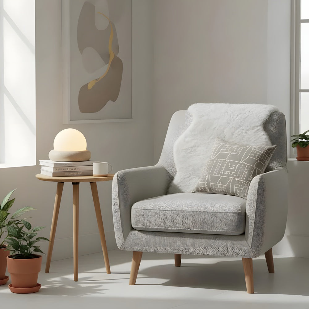 Stone Finish Minimalist Table Lamp