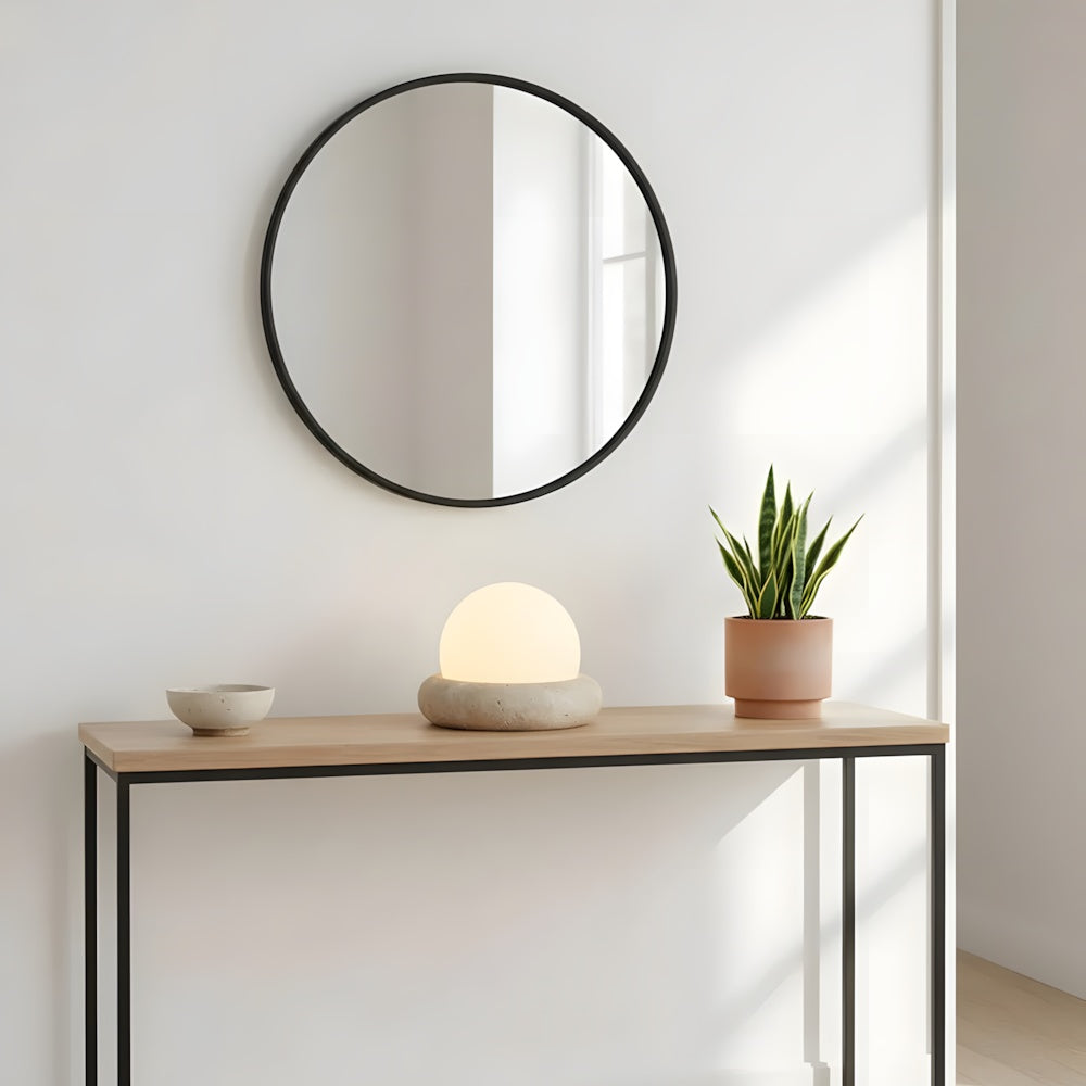 Stone Finish Minimalist Table Lamp
