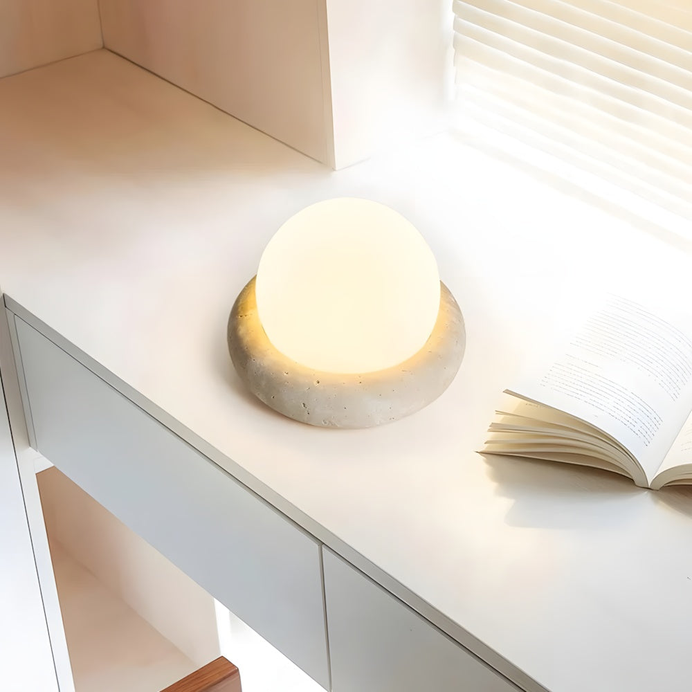 Stone Finish Minimalist Table Lamp