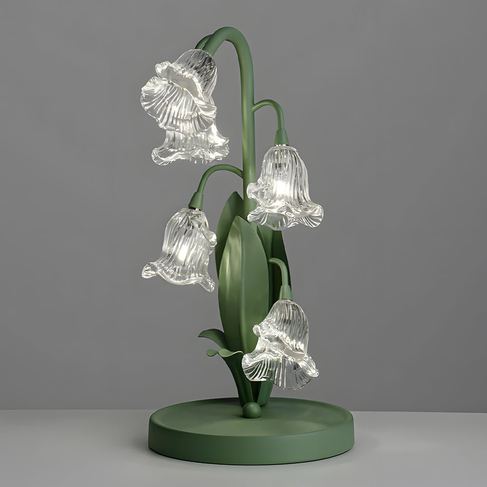 Floral Glass Accent Table Lamp