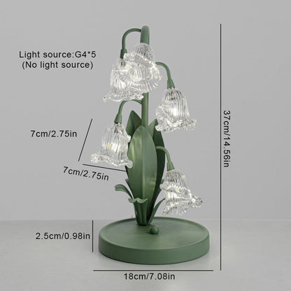 Floral Glass Accent Table Lamp