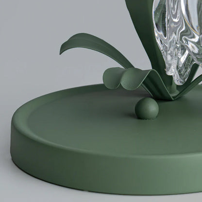 Floral Glass Accent Table Lamp