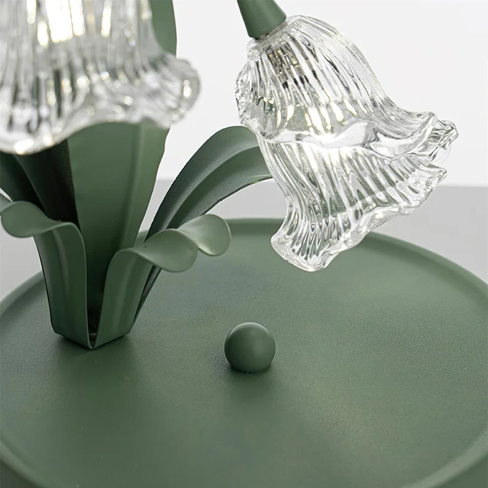 Floral Glass Accent Table Lamp