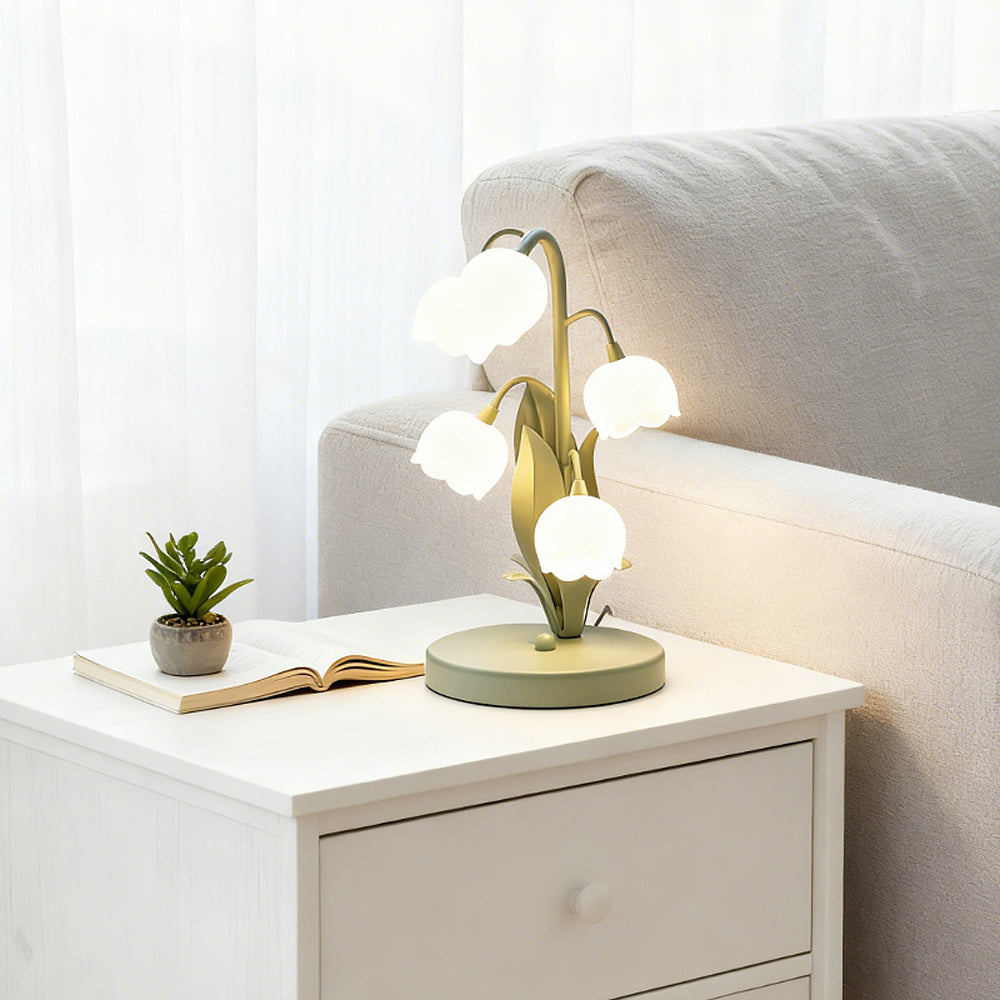 Floral Glass Accent Table Lamp