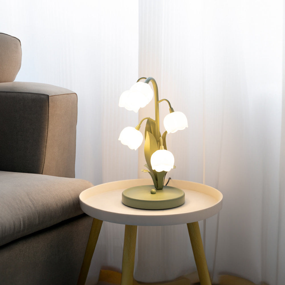 Floral Glass Accent Table Lamp