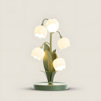 Floral Glass Accent Table Lamp
