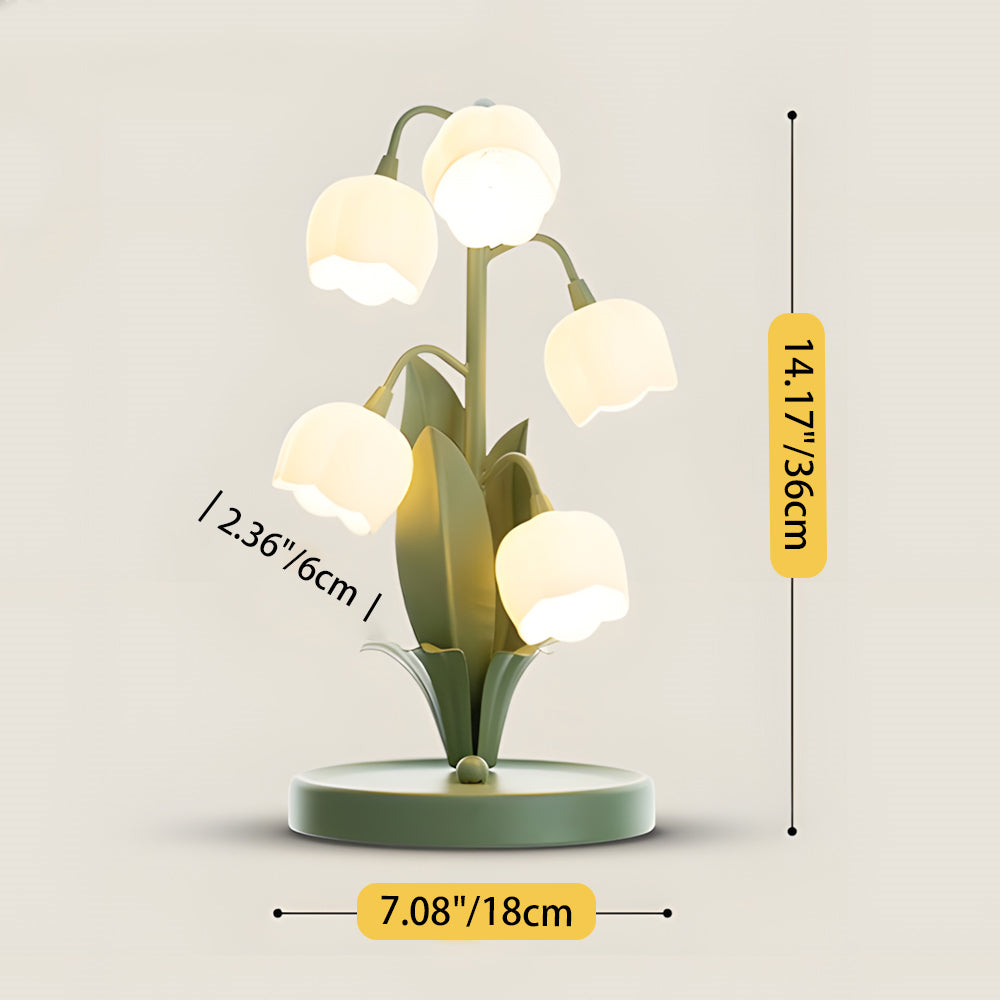 Floral Glass Accent Table Lamp
