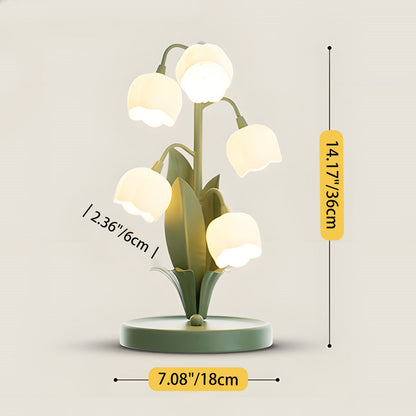 Floral Glass Accent Table Lamp