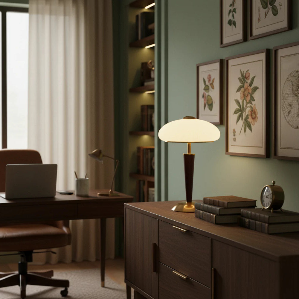Mid-Century Wooden Table Lamp