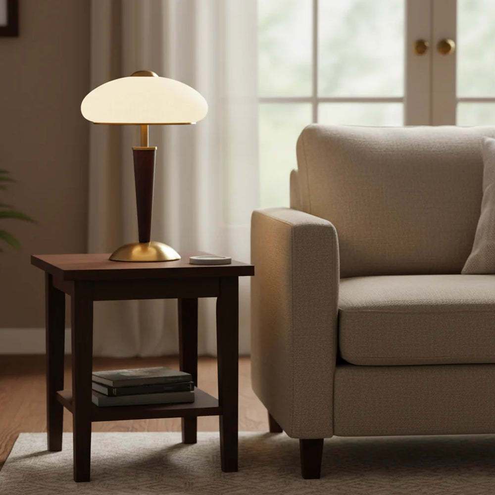 Mid-Century Wooden Table Lamp