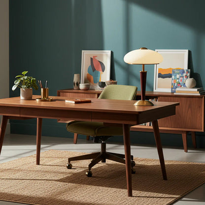 Mid-Century Wooden Table Lamp