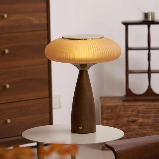 Vintage Wooden Rechargeable Table Lamp