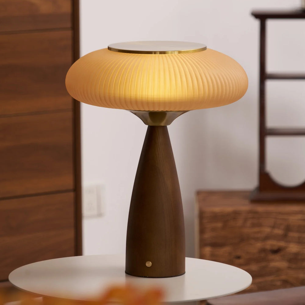 Vintage Wooden Rechargeable Table Lamp