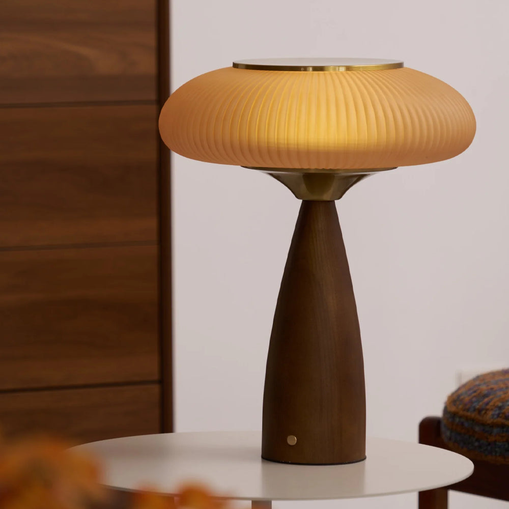 Vintage Wooden Rechargeable Table Lamp