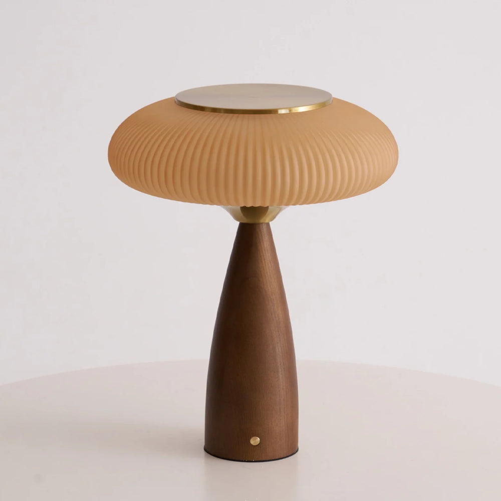 Vintage Wooden Rechargeable Table Lamp