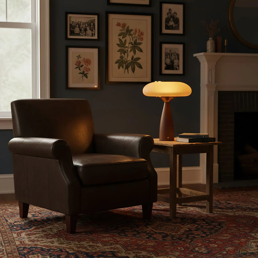 Rechargeable Vintage Wooden Table Lamp