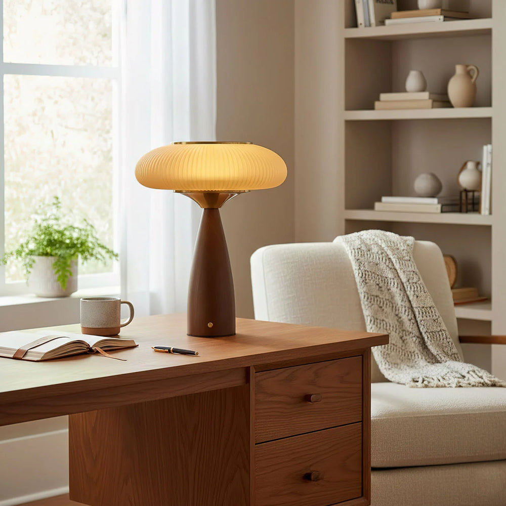 Vintage Wooden Rechargeable Table Lamp