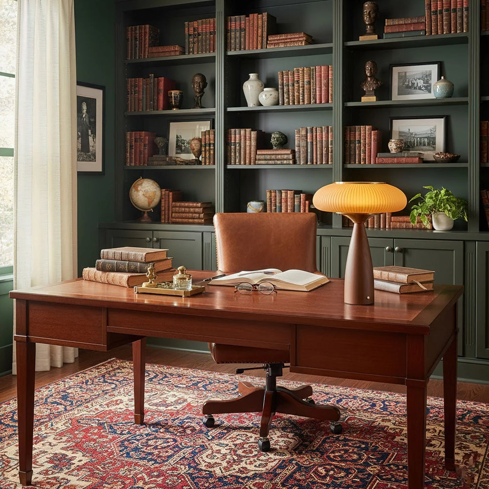 Vintage Wooden Rechargeable Table Lamp