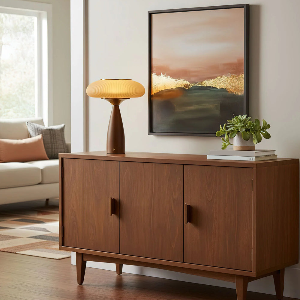 Vintage Wooden Rechargeable Table Lamp