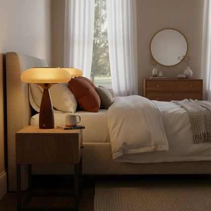 Vintage Wooden Rechargeable Table Lamp