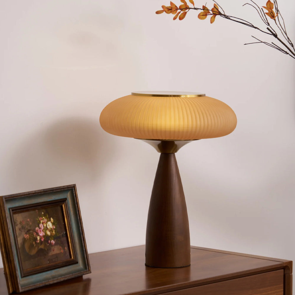 Vintage Wooden Rechargeable Table Lamp