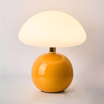 Mushroom Ceramic Table Lamp - Cream Finish