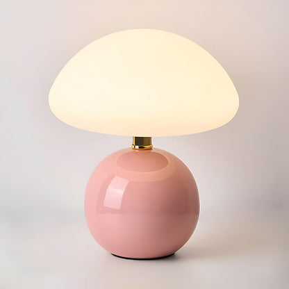 Mushroom Ceramic Table Lamp - Cream Finish