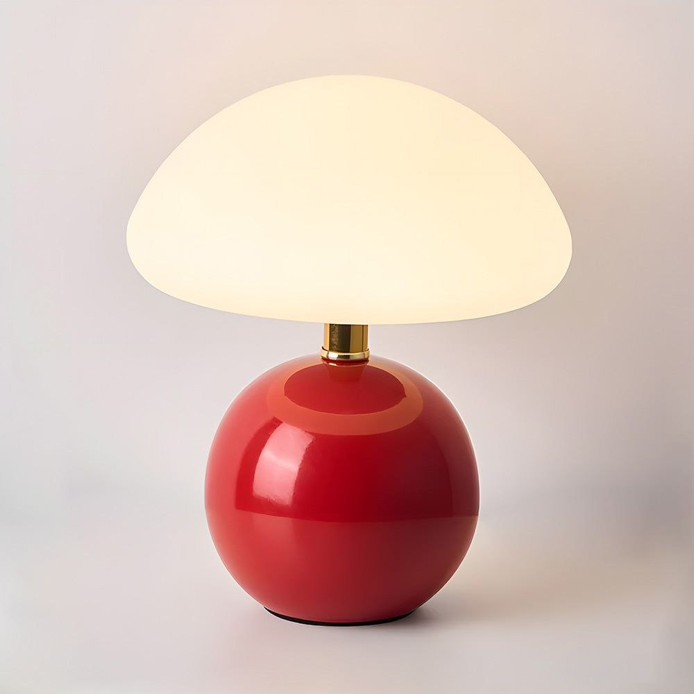 Mushroom Ceramic Table Lamp - Cream Finish