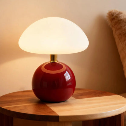 Mushroom Ceramic Table Lamp - Cream Finish