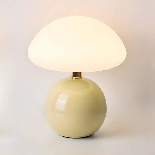 Mushroom Ceramic Table Lamp - Cream Finish