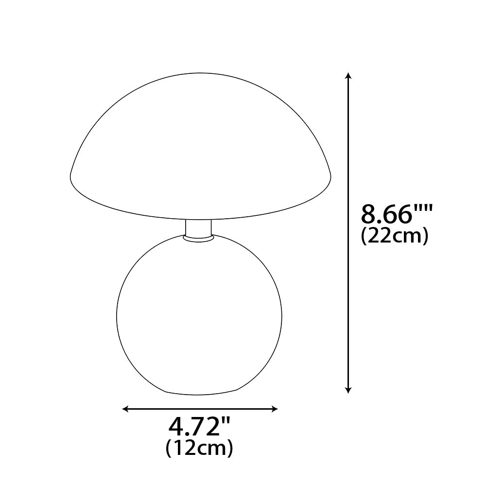Mushroom Ceramic Table Lamp - Cream Finish