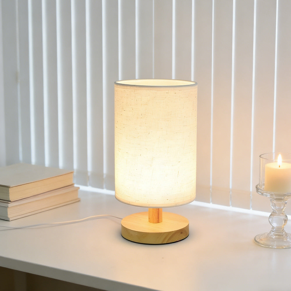 Nordic Fabric and Wood LED Table Lamp